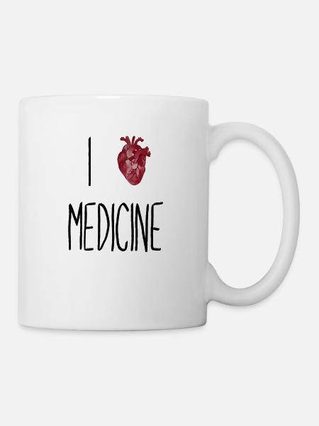 J'aime la médecine / J'AIME LA MÉDECINE - Mug blanc - blanc