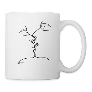 Valentinstag Kuss - Tasse - Weiß - Rechts