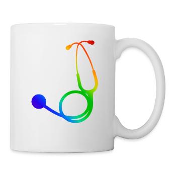 Stéthoscope de couleur | Stethoscope coloured - Mug blanc - blanc - Droite