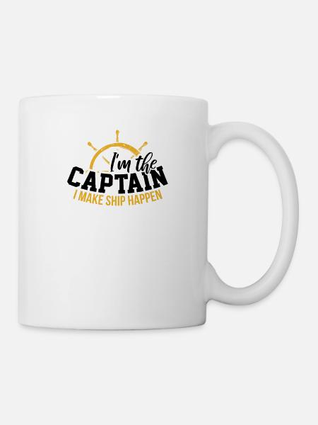 Kapitän Captain Boot Yacht Anker Segel Geschenk - Tasse - Weiß