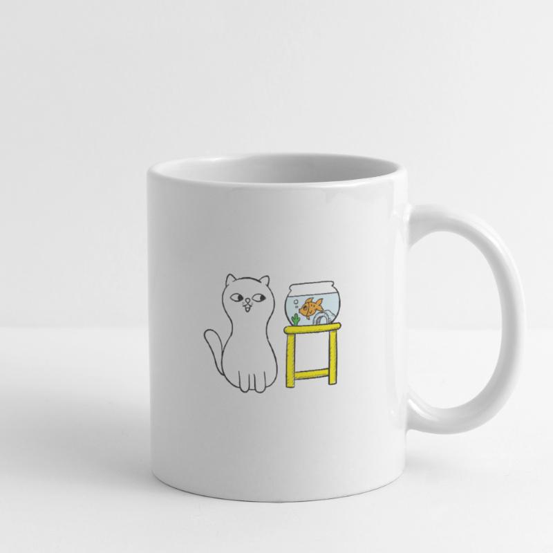 Moi qui te regarde conception de tshirt de chat Mug blanc