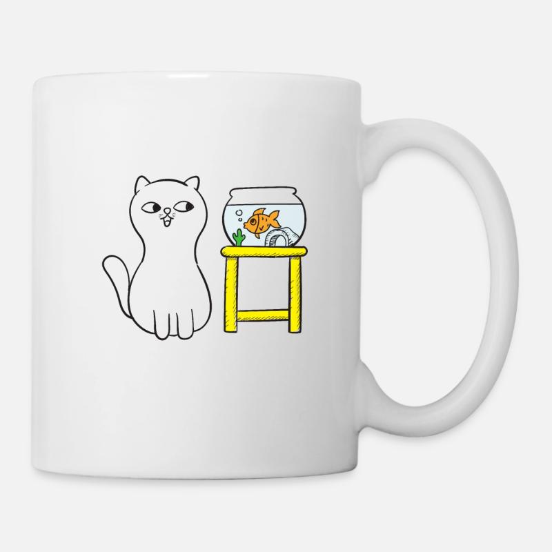 Moi qui te regarde conception de tshirt de chat - Mug blanc - blanc