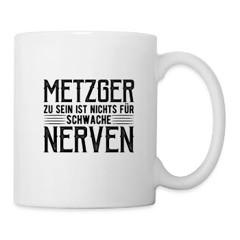 Metzger Fleischer Beruf Geschenk - Tasse - Weiß - Rechts