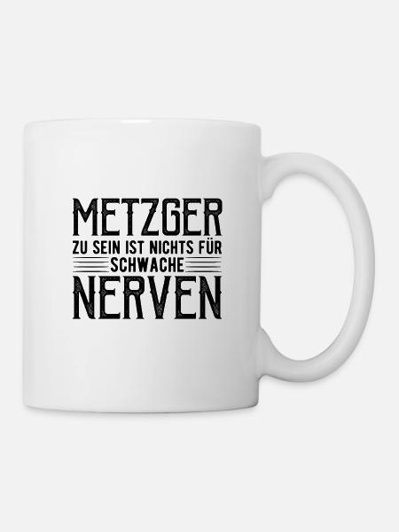 Metzger Fleischer Beruf Geschenk - Tasse - Weiß