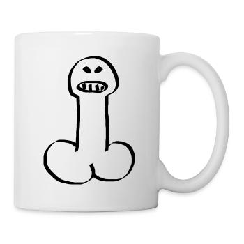 Penis angry Penis head gift idea - Mug - white - Right