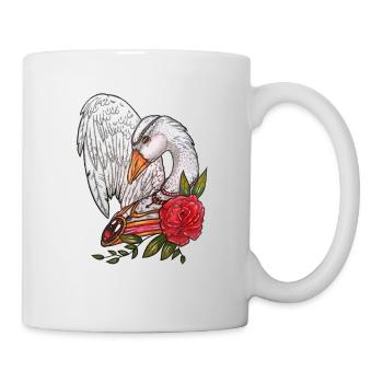 Oie romantique - Cygne - Mug blanc - blanc - Droite