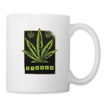 Feuille de cannabis Stoner - Mug blanc - blanc - Droite