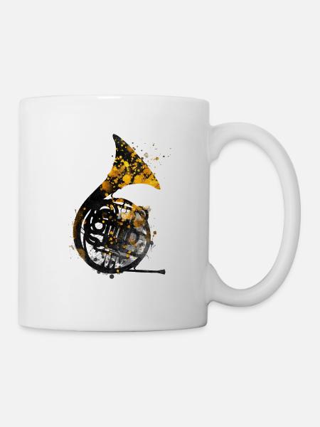 Waldhorn Musik Kunst - Tasse - Weiß