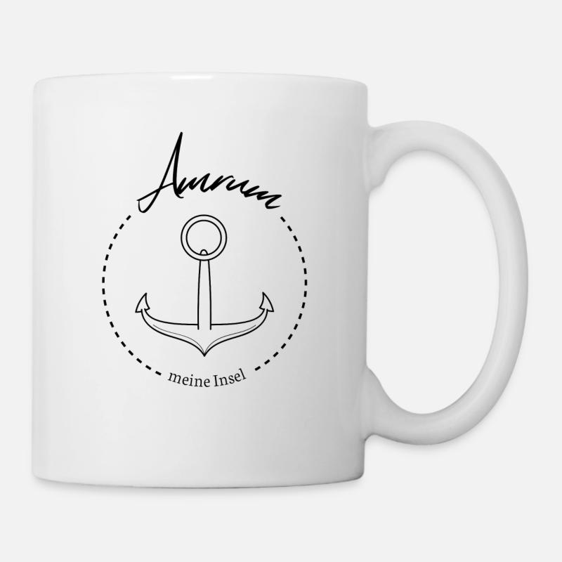 Amrum meine Insel cooler Spruch mit Anker Meer - Tasse - Weiß