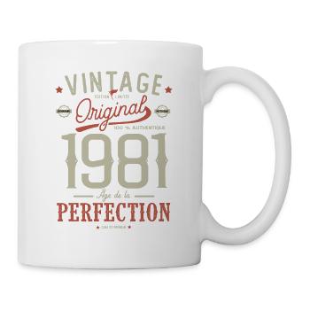 Altersperfektion 1981 Geburtstagsgeschenk 40 Jahre - Tasse - Weiß - Rechts