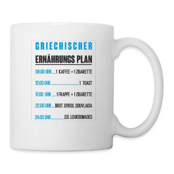 Griechischer Ernährungsplan - Tasse - Weiß - Rechts