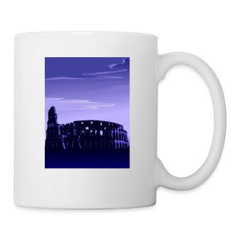 Kolosseum / Kolosseum bei Sonnenuntergang - Altes Rom, Italien - Tasse - Weiß - Rechts
