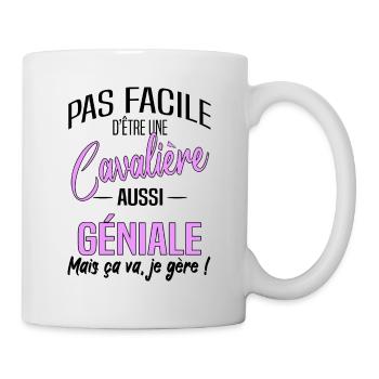 Cavalière géniale cadeau drôle équitation - Mug blanc - blanc - Droite