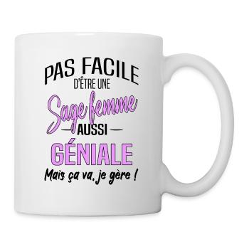 Sage femme - Mug blanc - blanc - Droite
