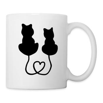 Katze Herz Liebe - Tasse - Weiß - Rechts