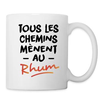 Tous les chemins mènent au rhum - Mug blanc - blanc - Droite