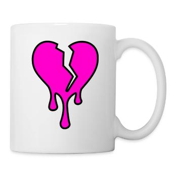 Herz Gebrochen Drip - Tasse - Weiß - Rechts