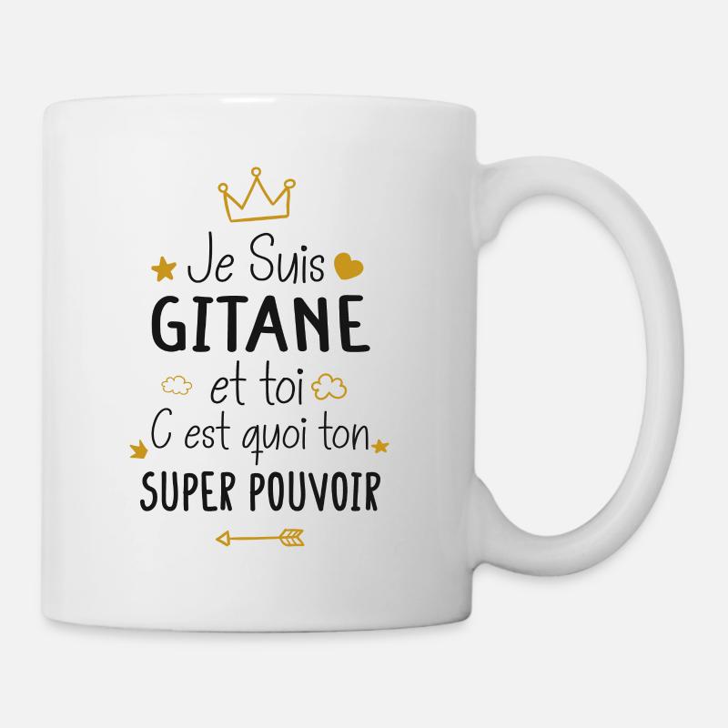 Gitane cadeau drôle fille super héros gitan - Mug blanc - blanc