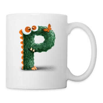Buchstabe "P" - Tasse - Weiß - Rechts