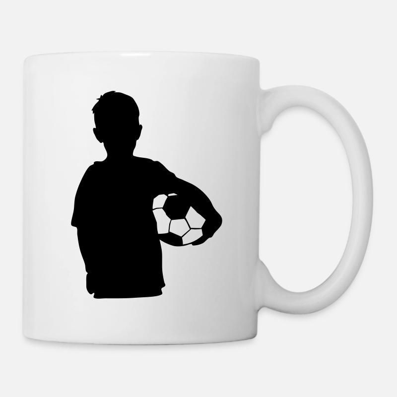 Junge mit Fußball unter dem Arm - Tasse - Weiß
