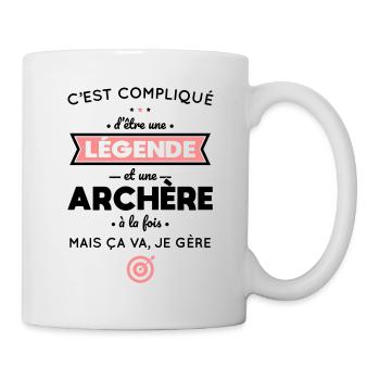 Compliqué d'être une légende et une archère - Mug blanc - blanc - Droite