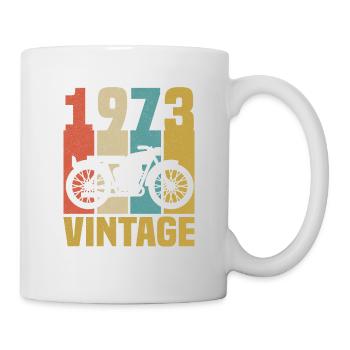 1973 Geburtstag Biker Vintage Motorrad Geschenk - Tasse - Weiß - Rechts