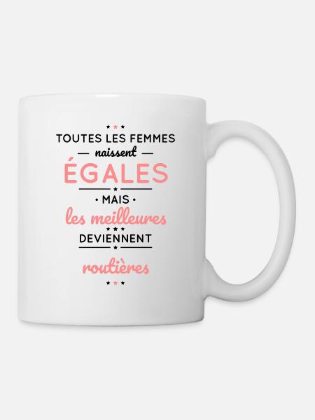 Femmes égales les meilleures deviennent routières - Mug blanc - blanc