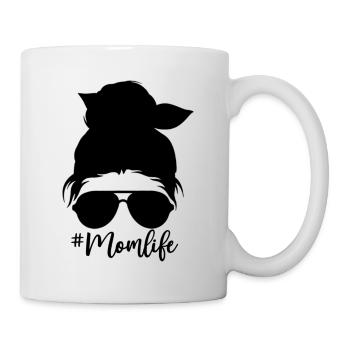 Leopard Messy Bun Momlife-Mom-Mothers day-Mother - Mug - white - Right