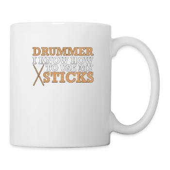 Percussion Drums Drummer Woodwind Snare Music Drum - Mug blanc - blanc - Droite