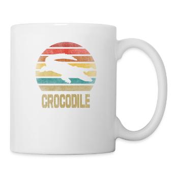 Crocodile Croco Croc Retro Vintage Sunset - Tasse - Weiß - Rechts