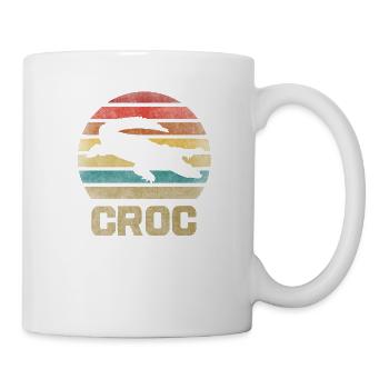 Crocodile Croco Croc Retro Vintage Sunset - Tasse - Weiß - Rechts