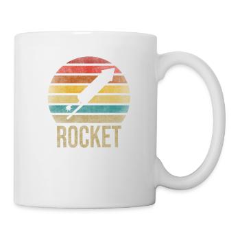 Fireworks Boom Rocket Going Up Launch Retro - Tasse - Weiß - Rechts