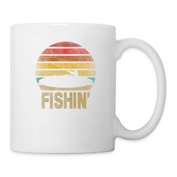 Fishing Fisherman Fisherwoman Fisher Retro Vintage - Mug - white - Right