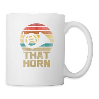 Français Instrument de cor Retro Sunset - Mug blanc - blanc - Droite
