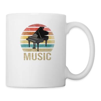 Piano à queue Musique Pianiste Retro Sunset - Mug blanc - blanc - Droite