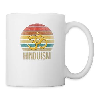 Hindouisme Aum Lettre Religion Rétro Coucher de Soleil - Mug blanc - blanc - Droite