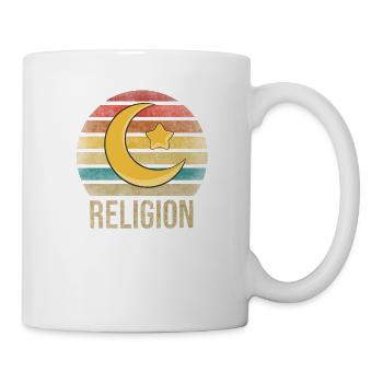 Islam Crestcent Star Religion Rétro Coucher de Soleil - Mug blanc - blanc - Droite