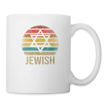 Jewish Star of David Religion Retro Sunset - Mug - white - Right