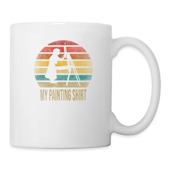 Peinture Petite Fille à l’intérieur Arts Rétro Coucher de Soleil - Mug blanc - blanc - Droite