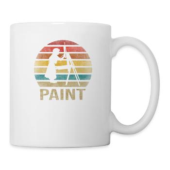 Peinture Petite Fille à l’intérieur Arts Rétro Coucher de Soleil - Mug blanc - blanc - Droite