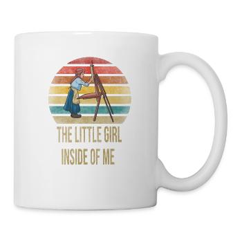 Peinture Petite Fille à l’intérieur Arts Rétro Coucher de Soleil - Mug blanc - blanc - Droite
