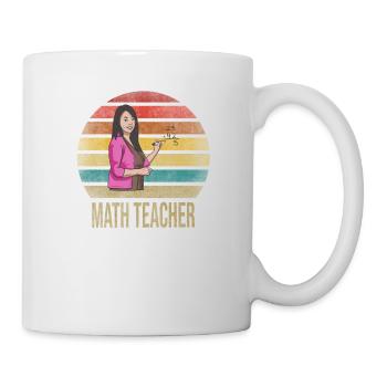 Math Teacher Mathematics School Retro Sunset - Mug - white - Right