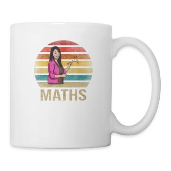 Math Teacher Mathematics School Retro Sunset - Mug - white - Right