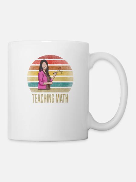 Professeur de mathématiques École de mathématiques Retro Sunset - Mug blanc - blanc