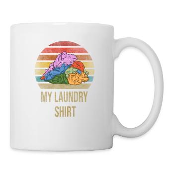 Journée de blanchisserie Pile de vêtements Retro Sunset - Mug blanc - blanc - Droite