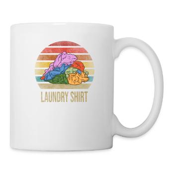Journée de blanchisserie Pile de vêtements Retro Sunset - Mug blanc - blanc - Droite