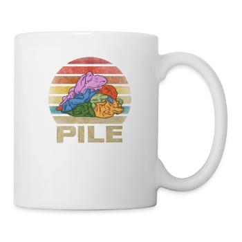 Journée de blanchisserie Pile de vêtements Retro Sunset - Mug blanc - blanc - Droite