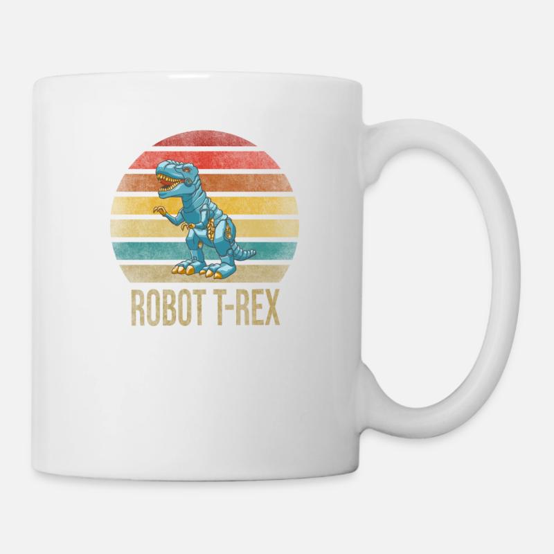 T Rex Dinosaur T-Rex Robot Dino Robo-Rex - Tasse - Weiß