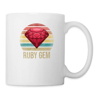 Ruby Gemstone Retro Sunset - Tasse - Weiß - Rechts