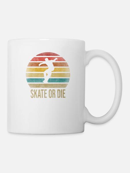 Skateboard Skate ou Die Retro Sunset - Mug blanc - blanc
